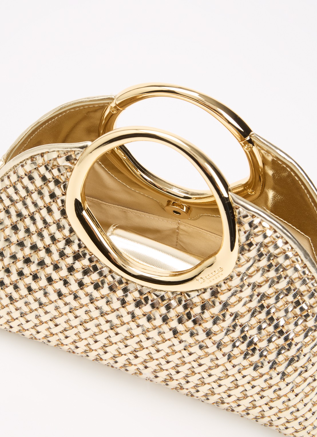 Dune London Earning handtas met metallic finish en afneembare schouderriem - detail 3 goud