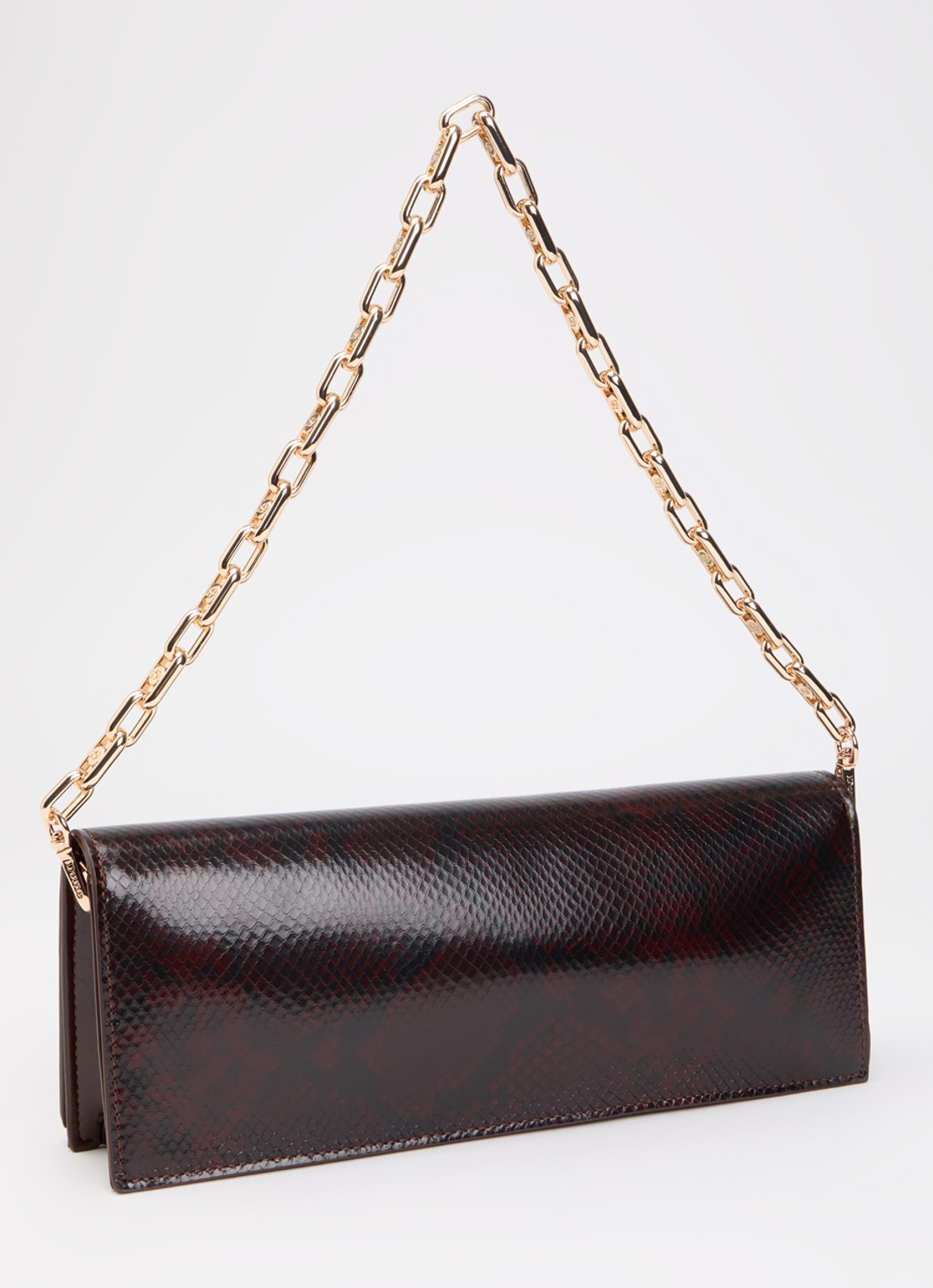 Dune London East To West Long clutch met crocostructuur - achterkant bruin