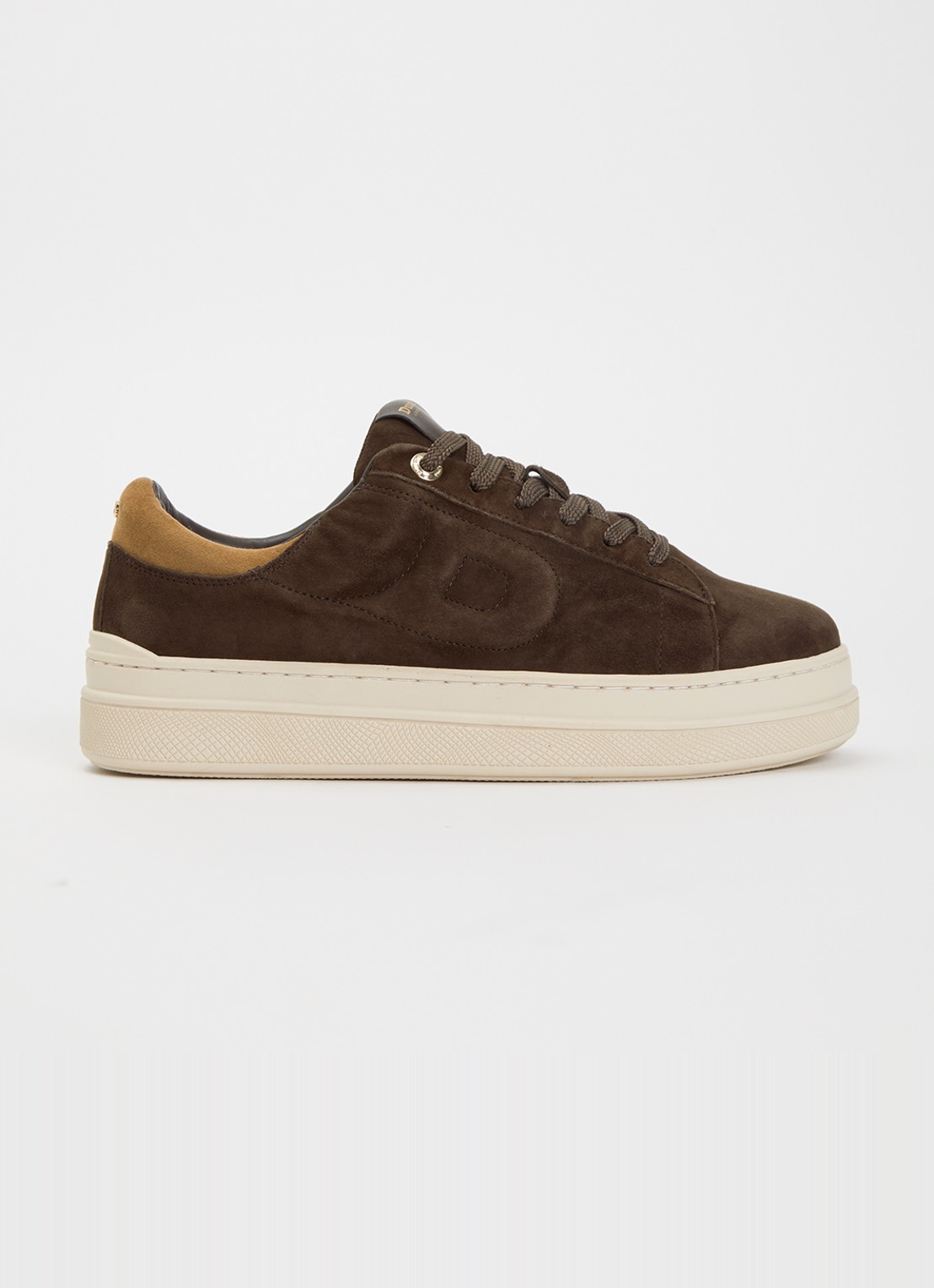 Dune London Eden sneaker  - voorkant donkerbruin