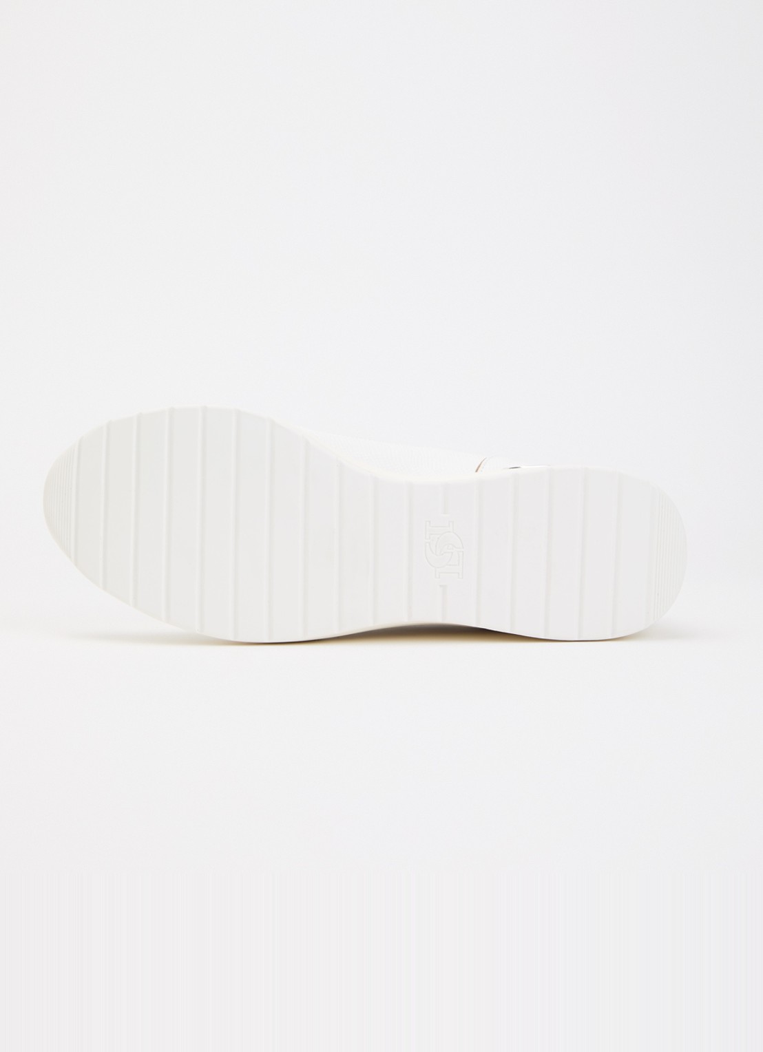 Dune London Elarah sneakerwedge van leer - detail 5 gebroken wit