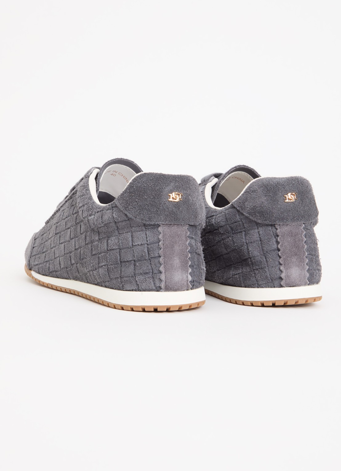 Dune London Elora sneaker van suède - achterkant 4 donkergrijs