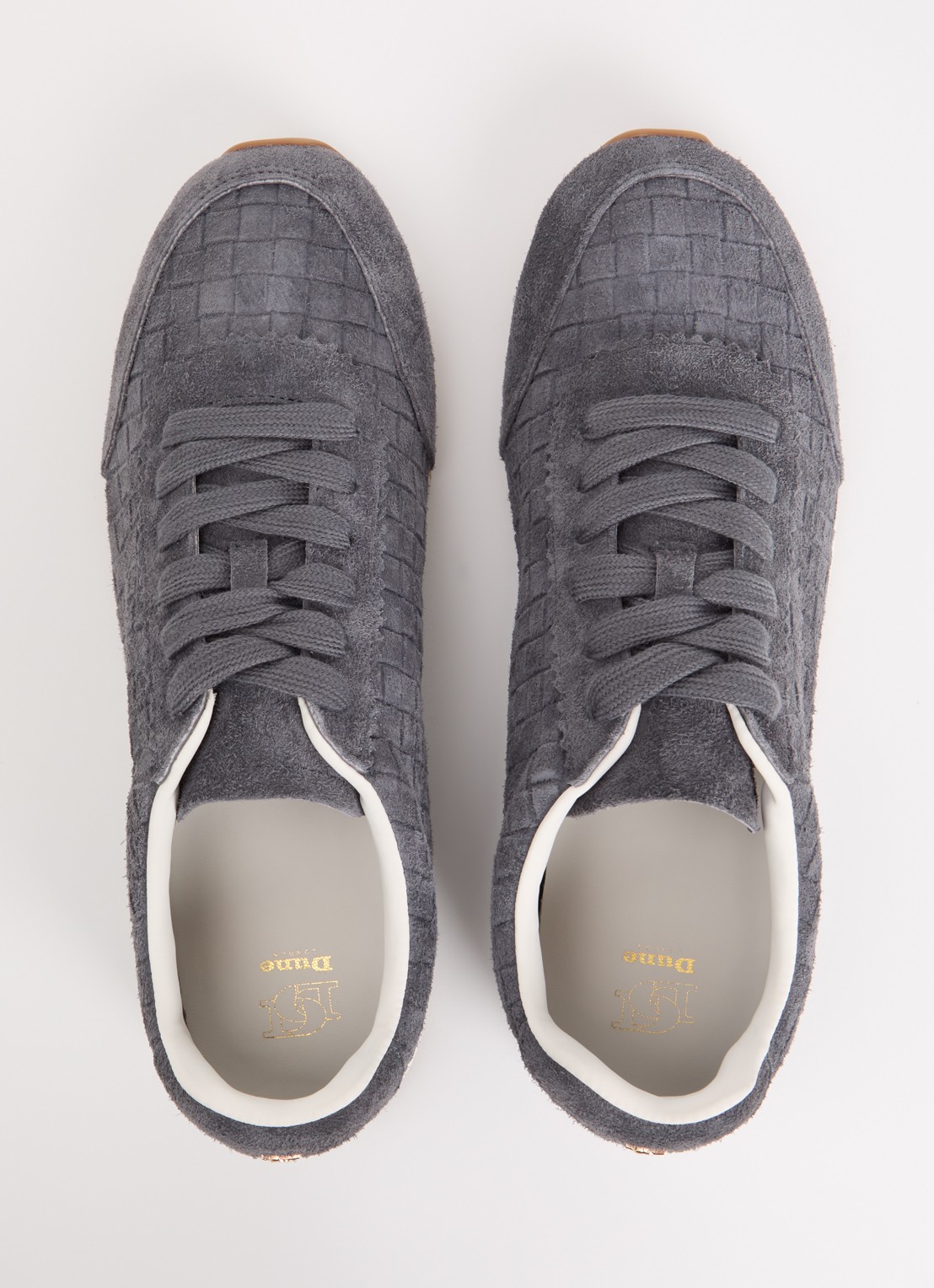 Dune London Elora sneaker van suède - detail 2 donkergrijs