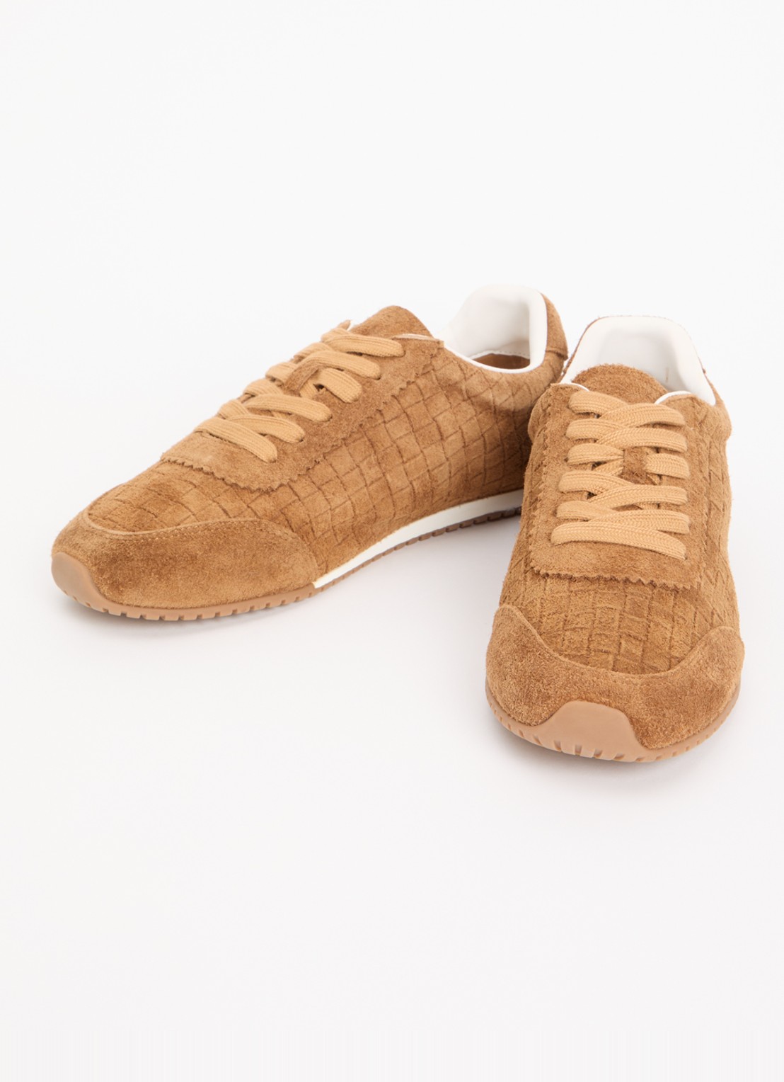 Dune London Elora sneaker van suède - detail 3 cognac