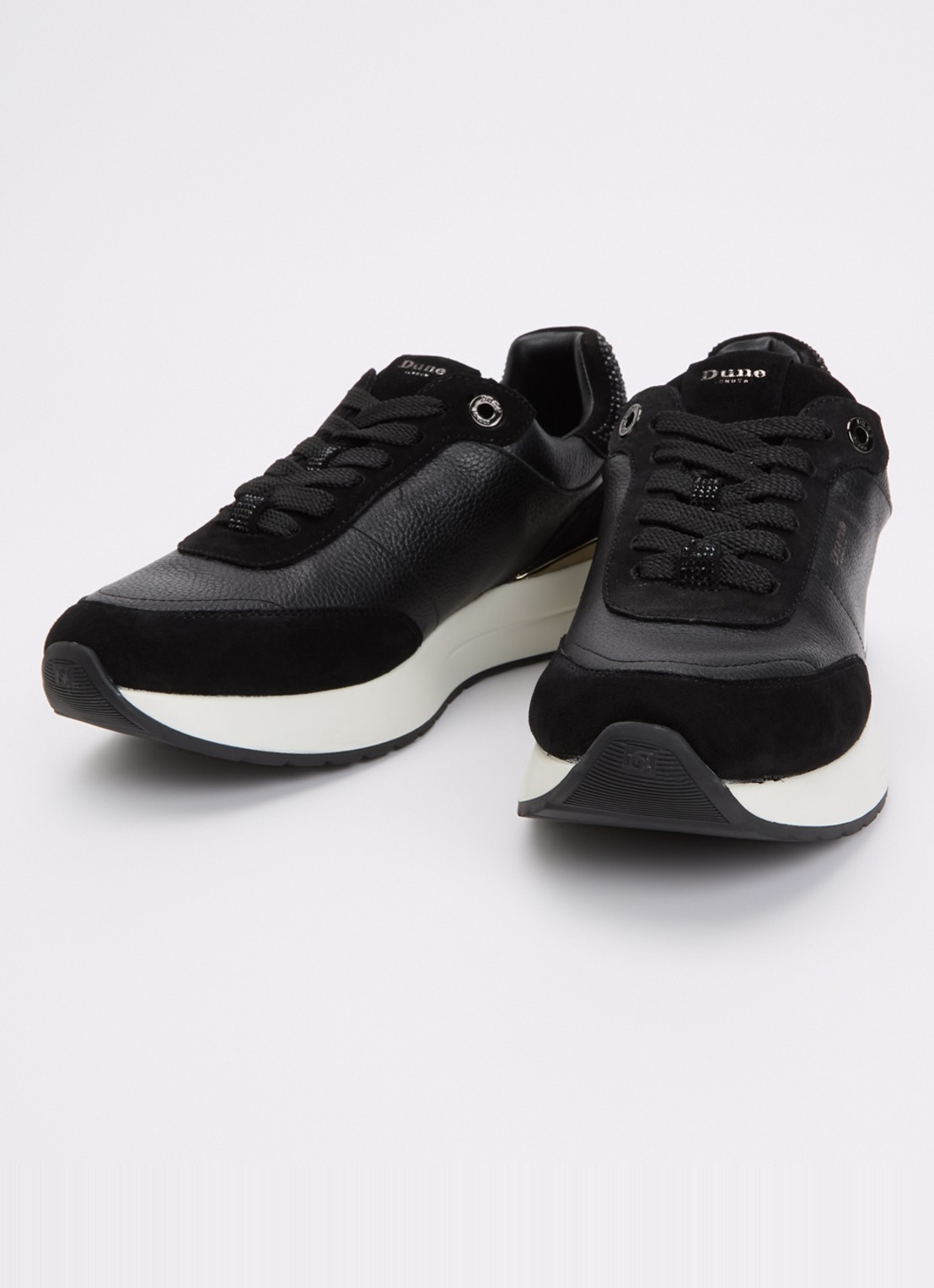 Dune London Emotion sneaker met suède details - detail 3 zwart