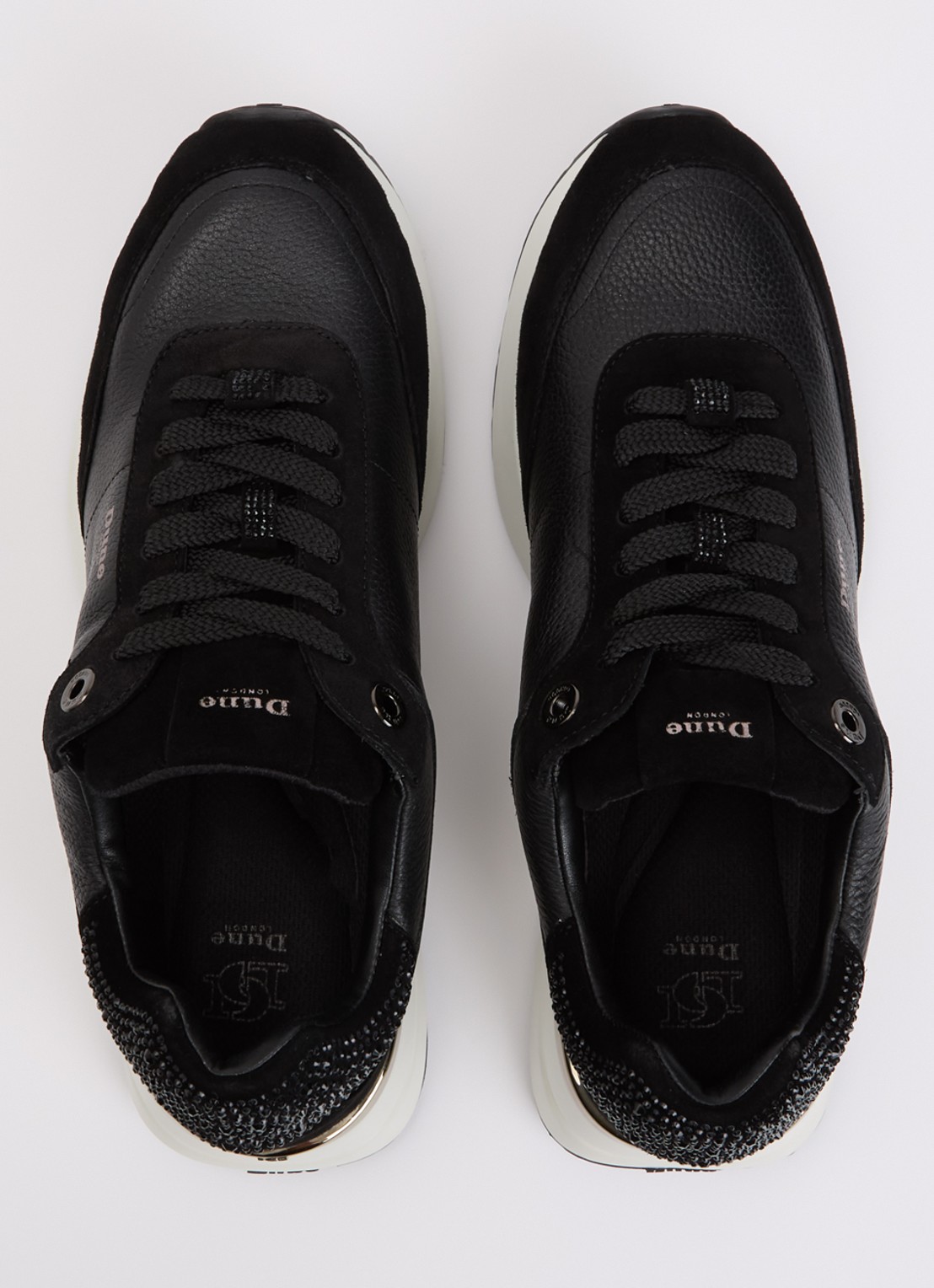 Dune London Emotion sneaker met suède details - detail 4 zwart