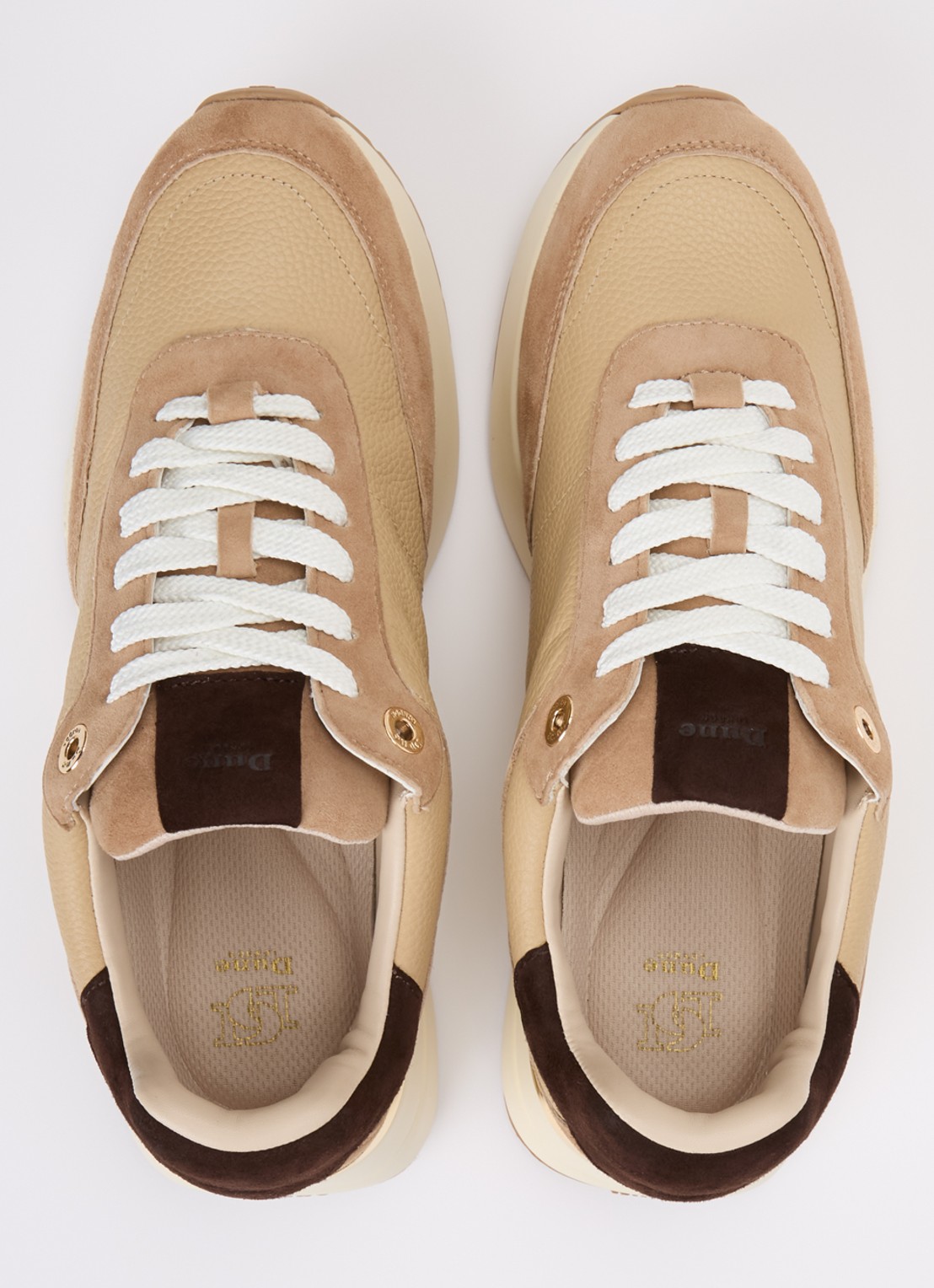 Dune London Emotion sneaker met suède details - detail 2 camel