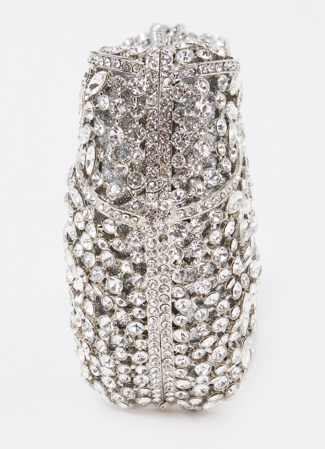 Dune London Enchant clutch met strass - detail 2 zilver