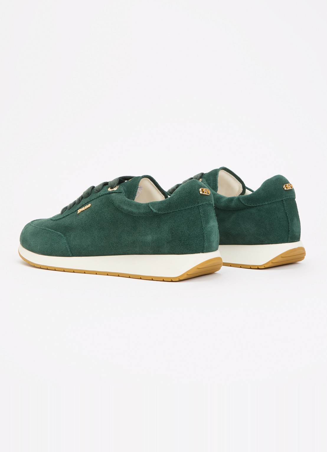 Dune London Ettah sneaker van leer met logo - achterkant 5 donkergroen