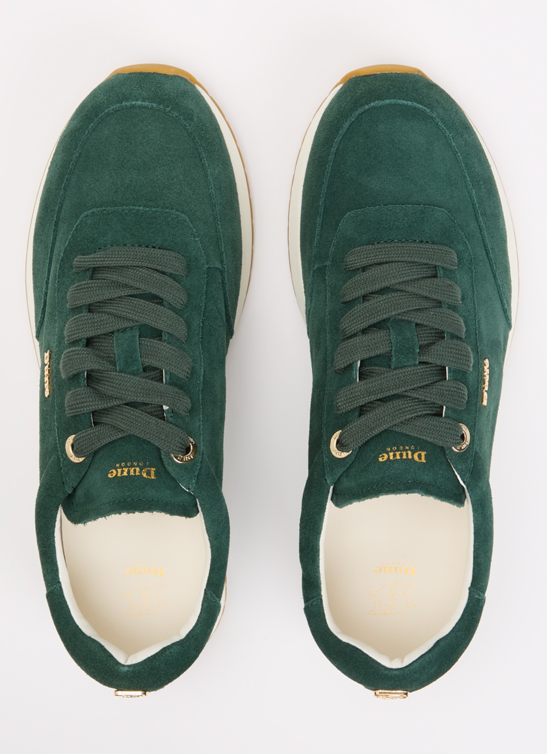 Dune London Ettah sneaker van leer met logo - detail 2 donkergroen