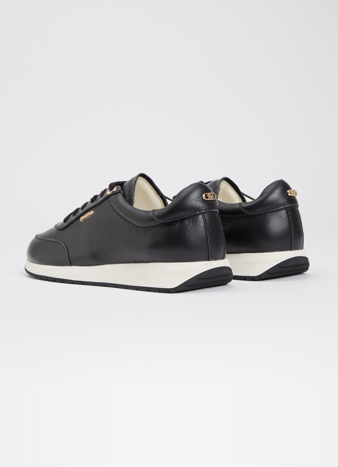 Dune London Ettah sneaker van leer met logo - achterkant zwart