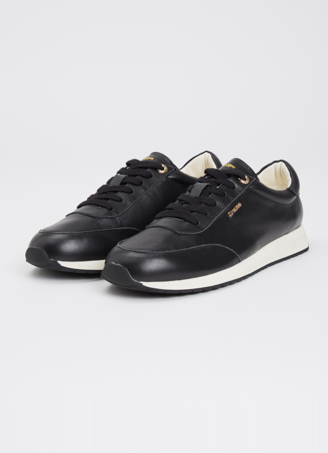 Dune London Ettah sneaker van leer met logo - detail 2 zwart