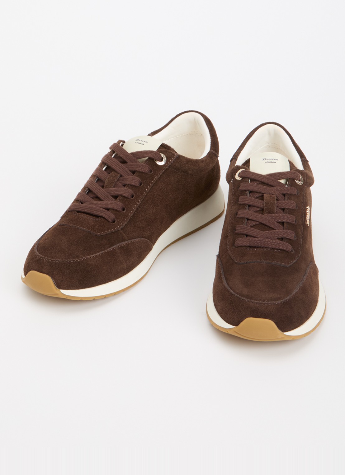 Dune London Ettah sneaker van leer met logo - detail 3 bruin