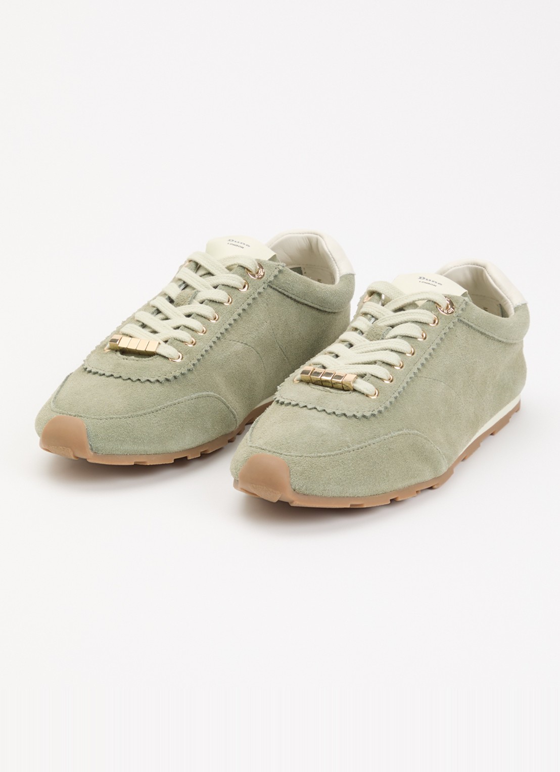 Dune London Evalinna sneaker van suède - detail 2 olijfgroen
