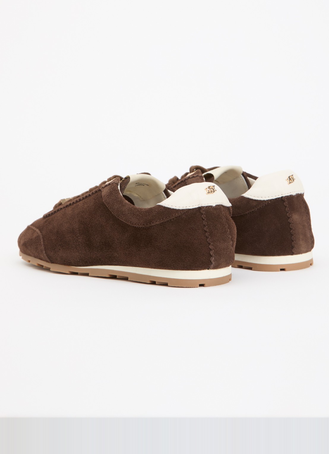Dune London Evalinna sneaker van suède - achterkant bruin