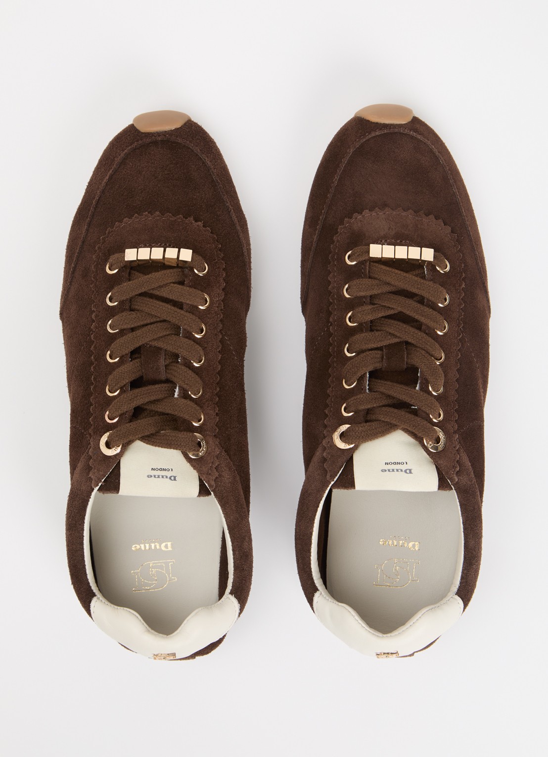 Dune London Evalinna sneaker van suède - detail 4 bruin
