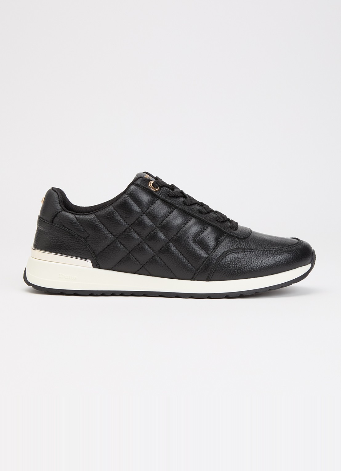 Dune London Evelie sneaker met quilt patroon - voorkant 5 zwart