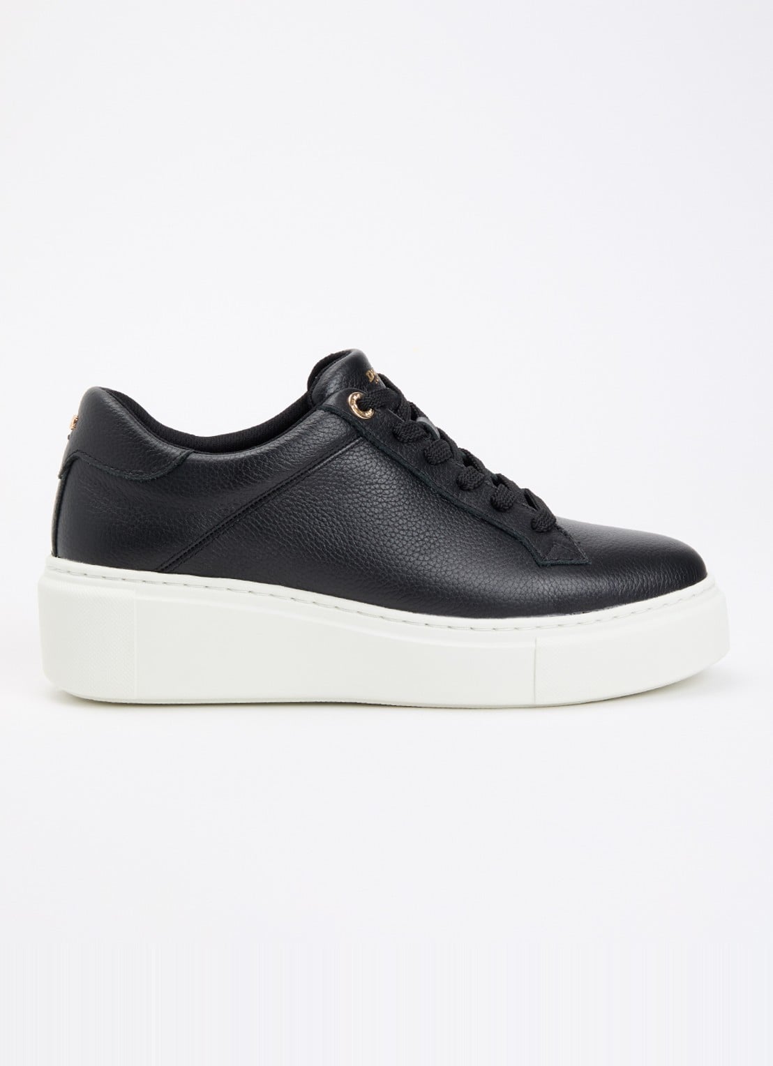 Dune London Evienne sneaker met plateauzool - voorkant zwart
