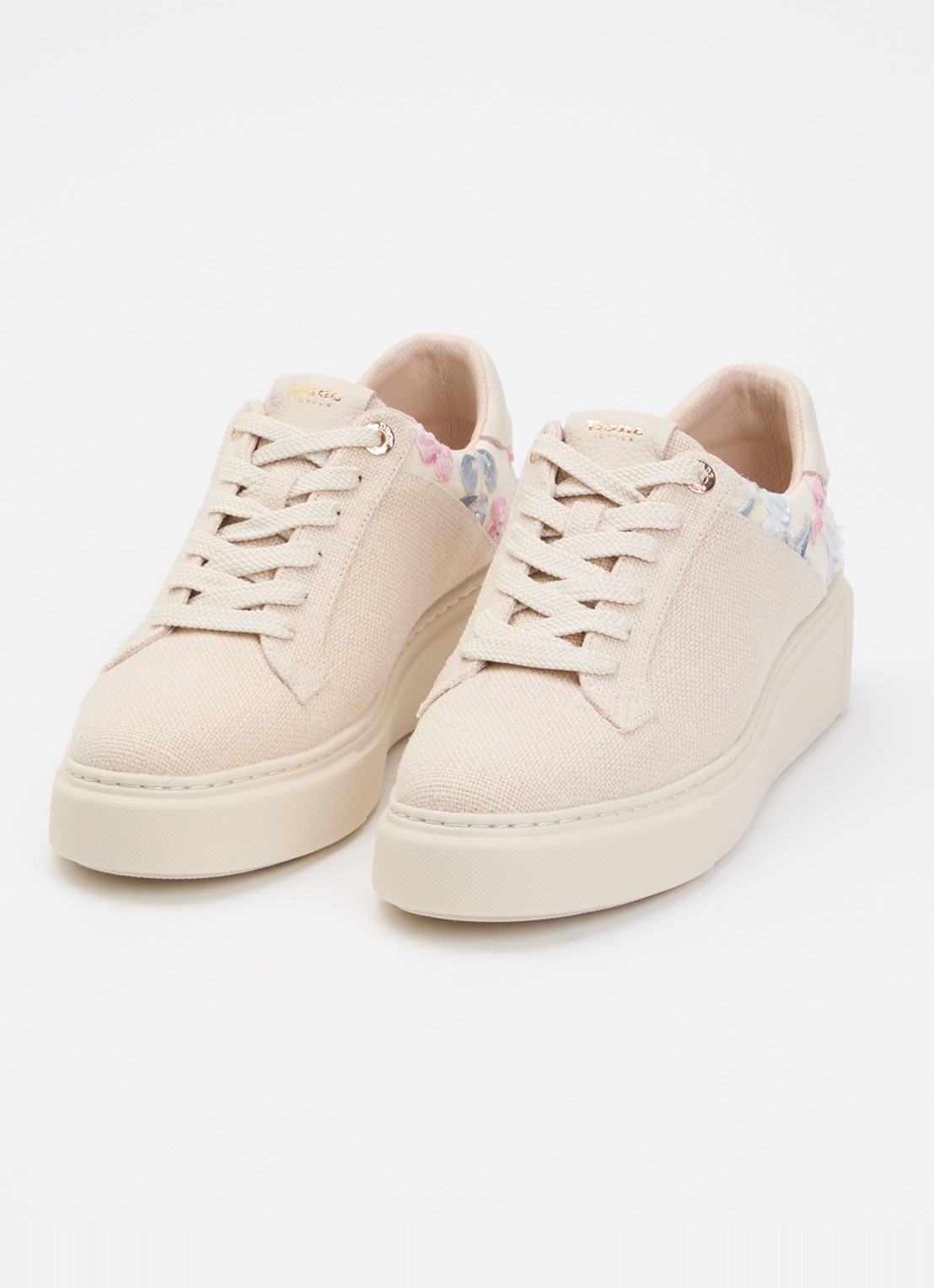 Dune London Evienne sneaker met plateauzool - detail 2 beige