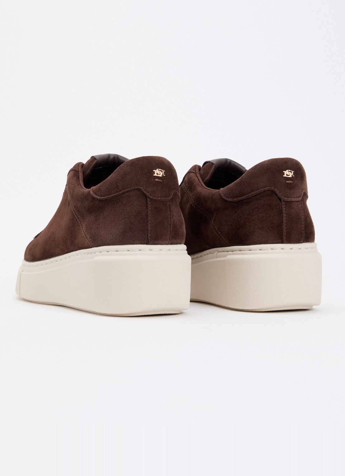Dune London Evienne sneaker met plateauzool - achterkant bruin