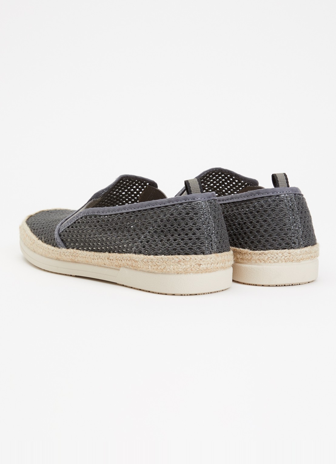 Dune London Fisherr slip-on van canvas - achterkant antraciet