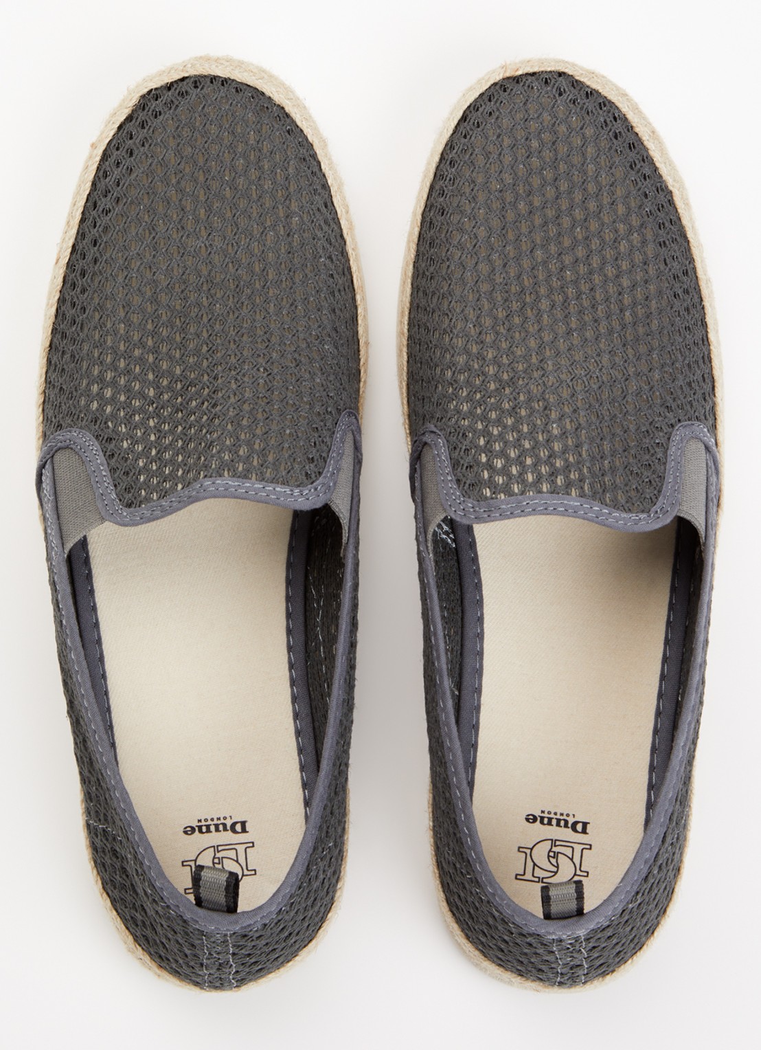 Dune London Fisherr slip-on van canvas - detail 3 antraciet