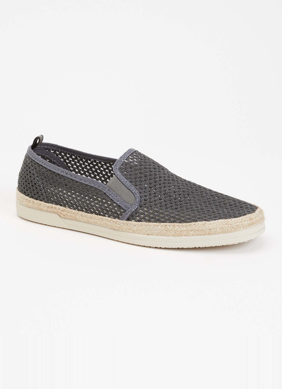 Dune London Fisherr slip-on van canvas - voorkant 5 antraciet