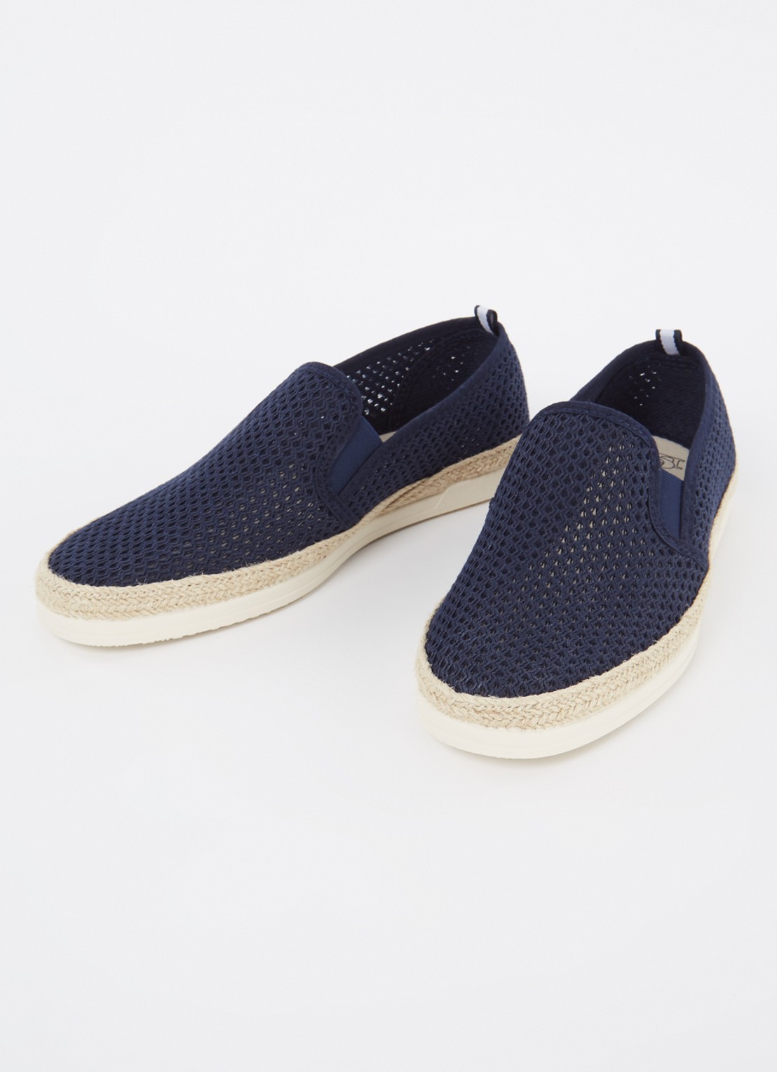 Dune London Fisherr slip-on van canvas - detail 2 donkerblauw