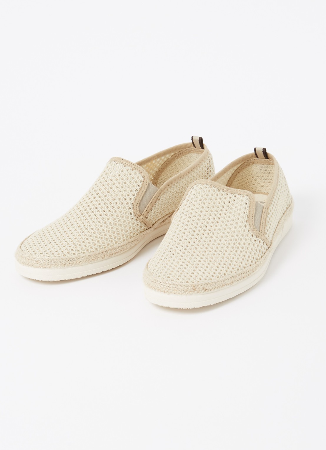 Dune London Fisherr slip-on van canvas - detail donkerbeige