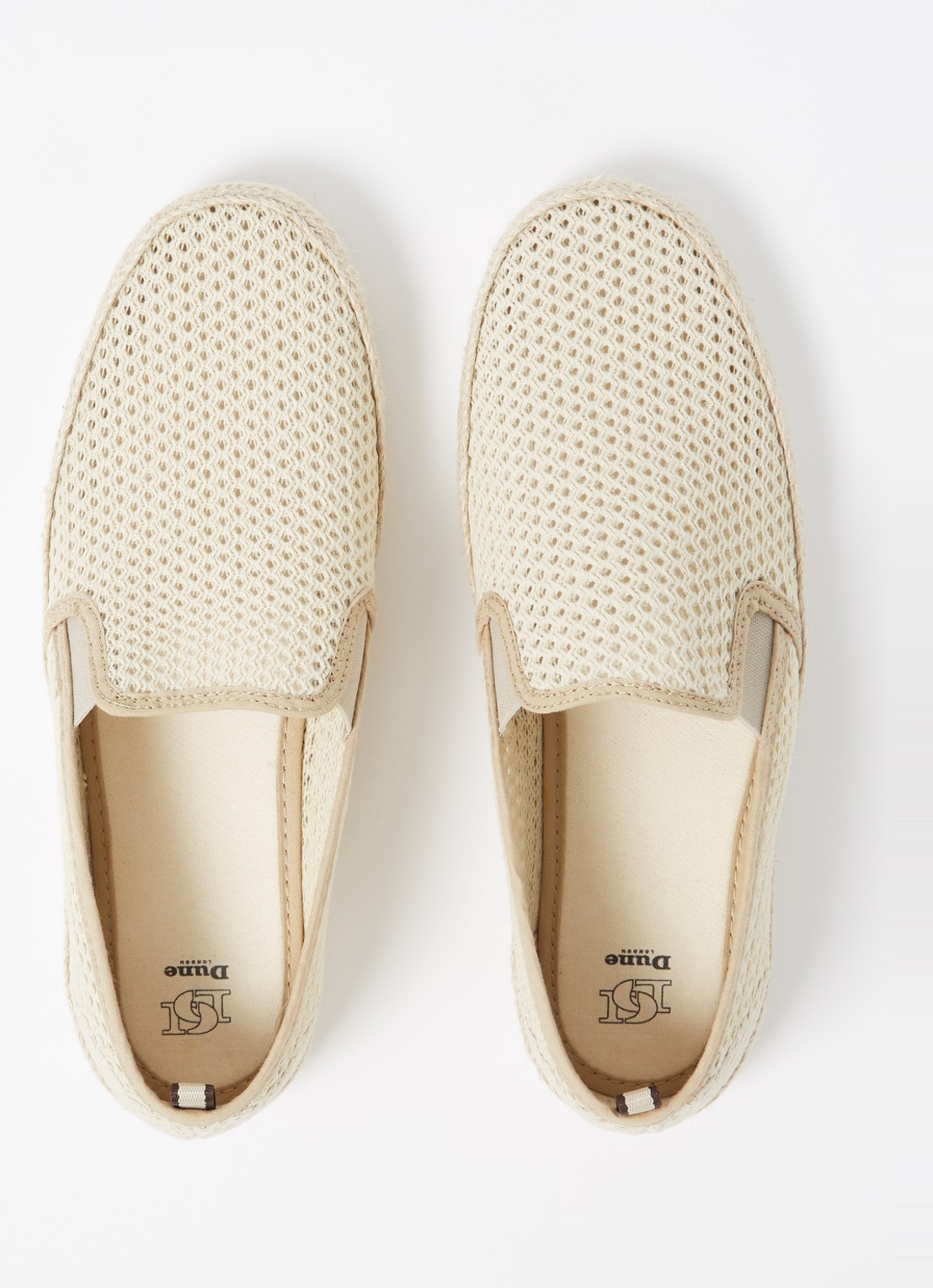 Dune London Fisherr slip-on van canvas - detail 3 donkerbeige