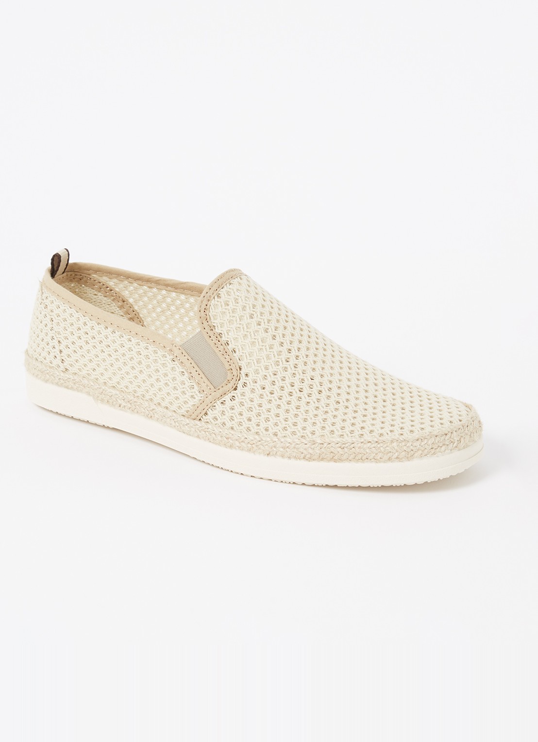 Dune London Fisherr slip-on van canvas - voorkant 5 donkerbeige