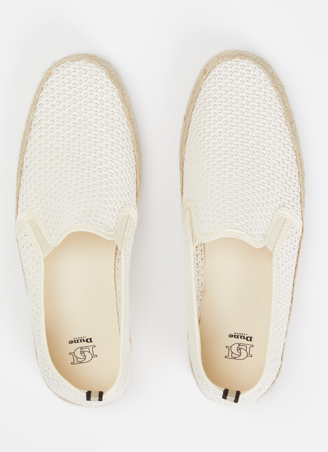 Dune London Fisherr slip-on van canvas - detail 4 gebroken wit