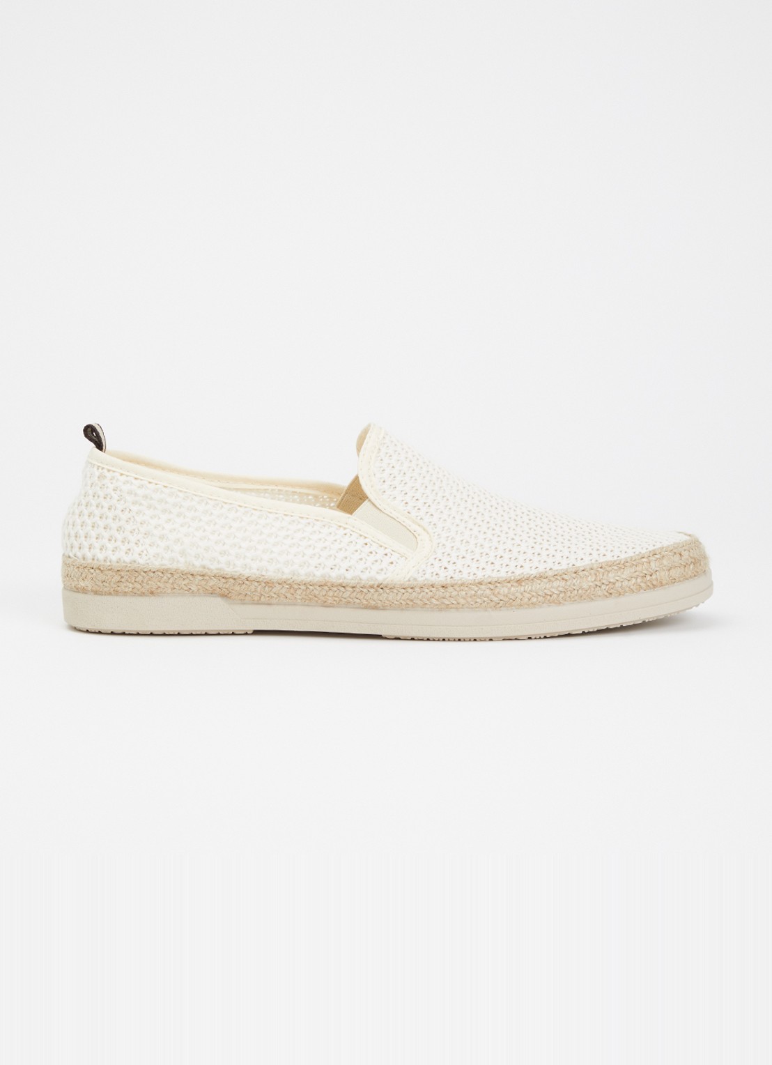 Dune London Fisherr slip-on van canvas - voorkant 2 gebroken wit