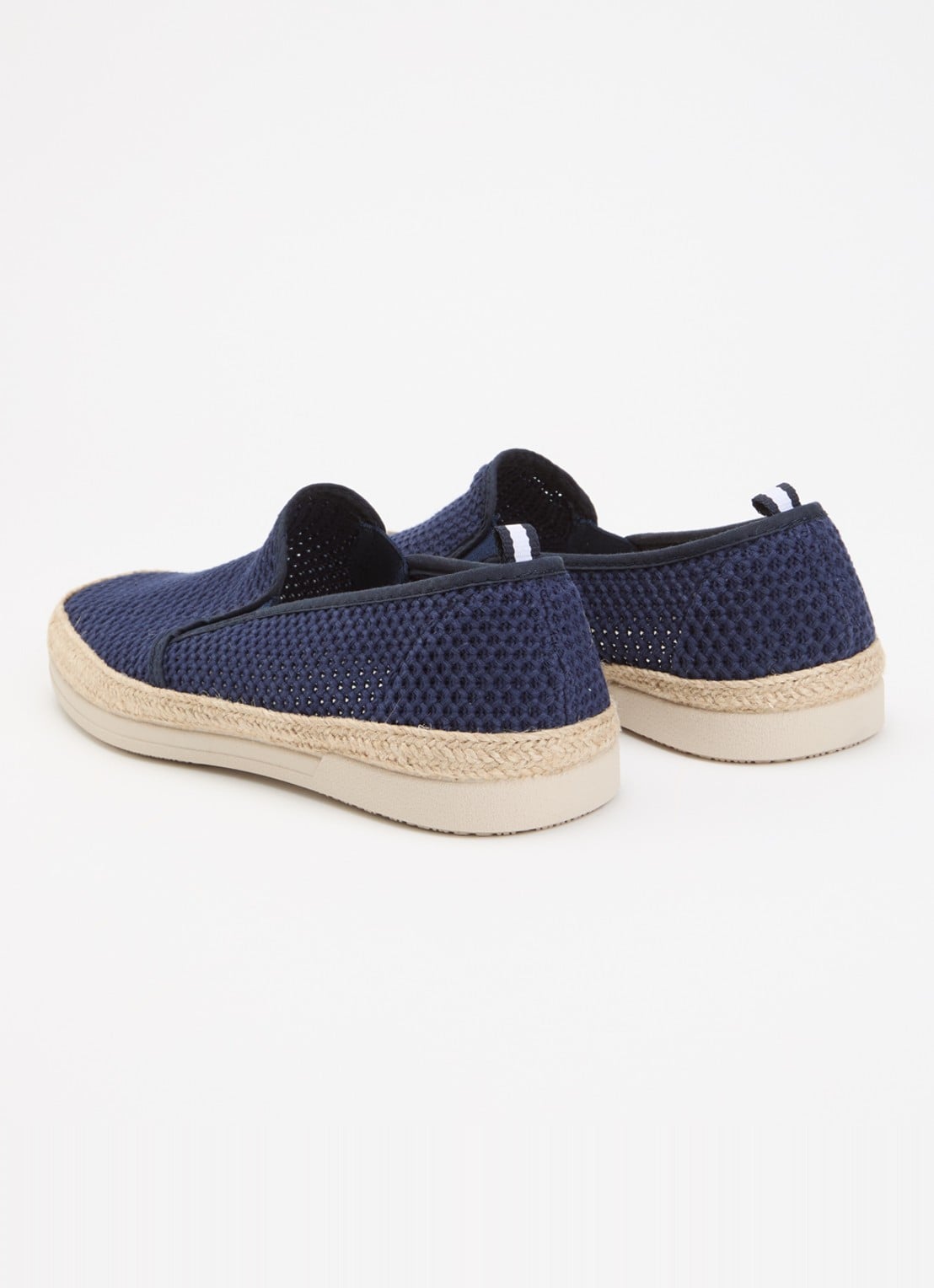 Dune London Fishers espadrilles met gebreid bovenwerk - achterkant 5 royalblauw