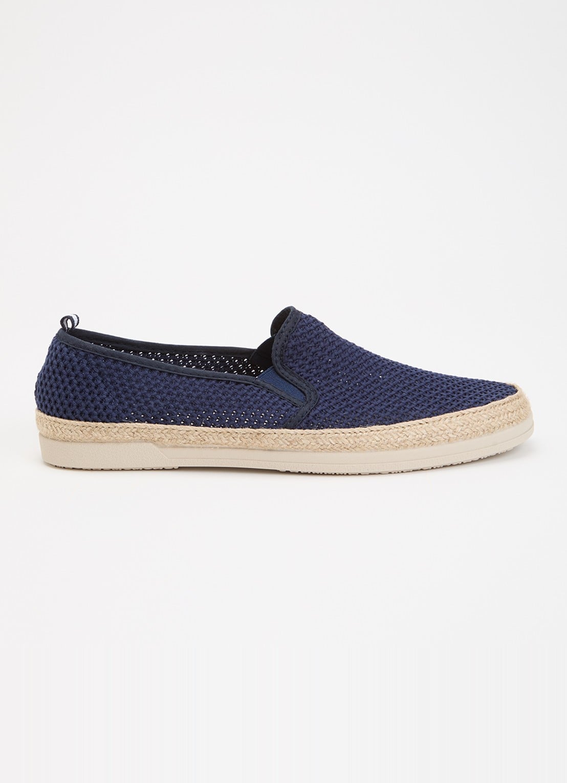 Dune London Fishers espadrilles met gebreid bovenwerk - voorkant 4 royalblauw