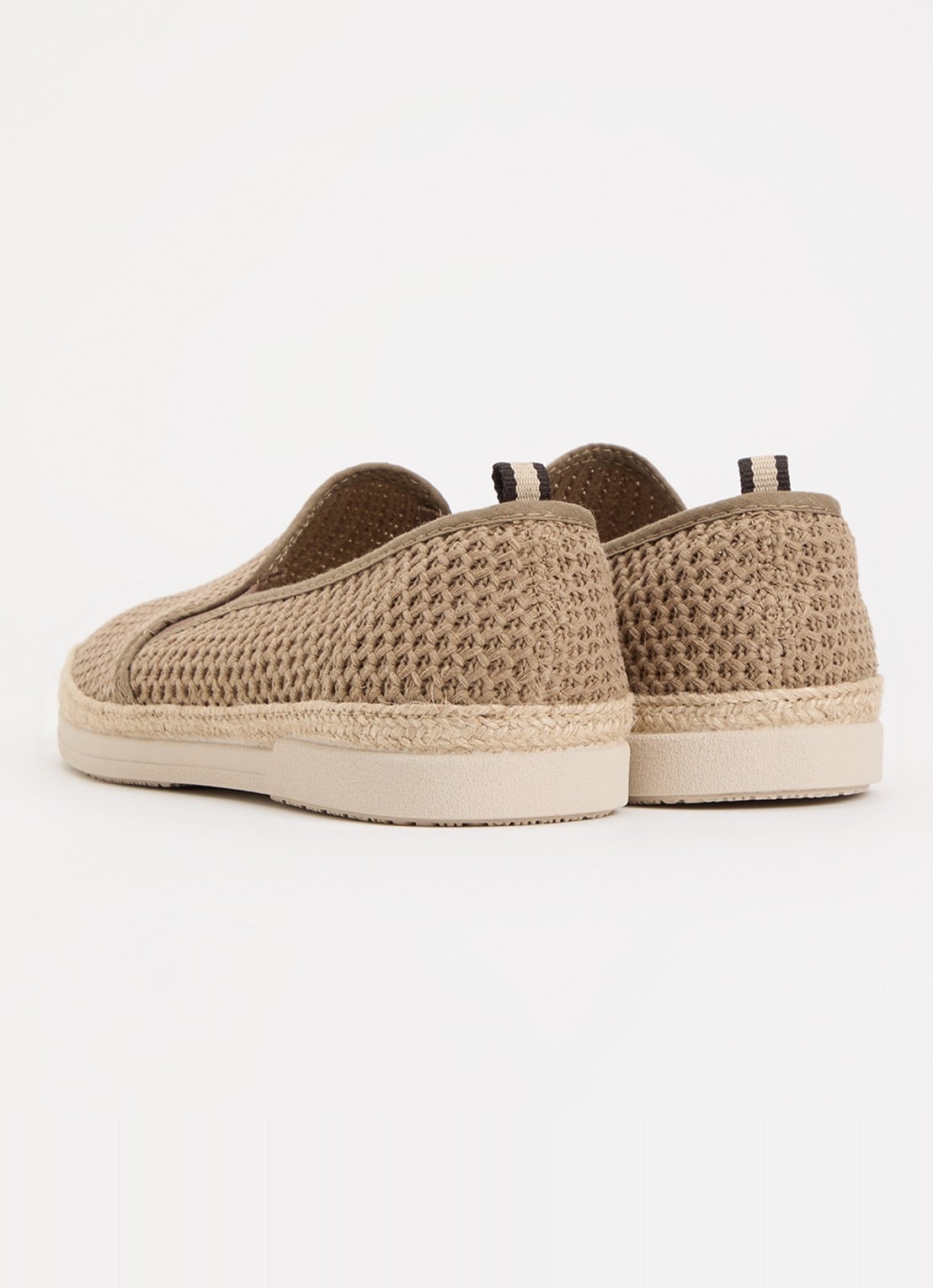 Dune London Fishers espadrilles met gebreid bovenwerk - achterkant 5 taupe