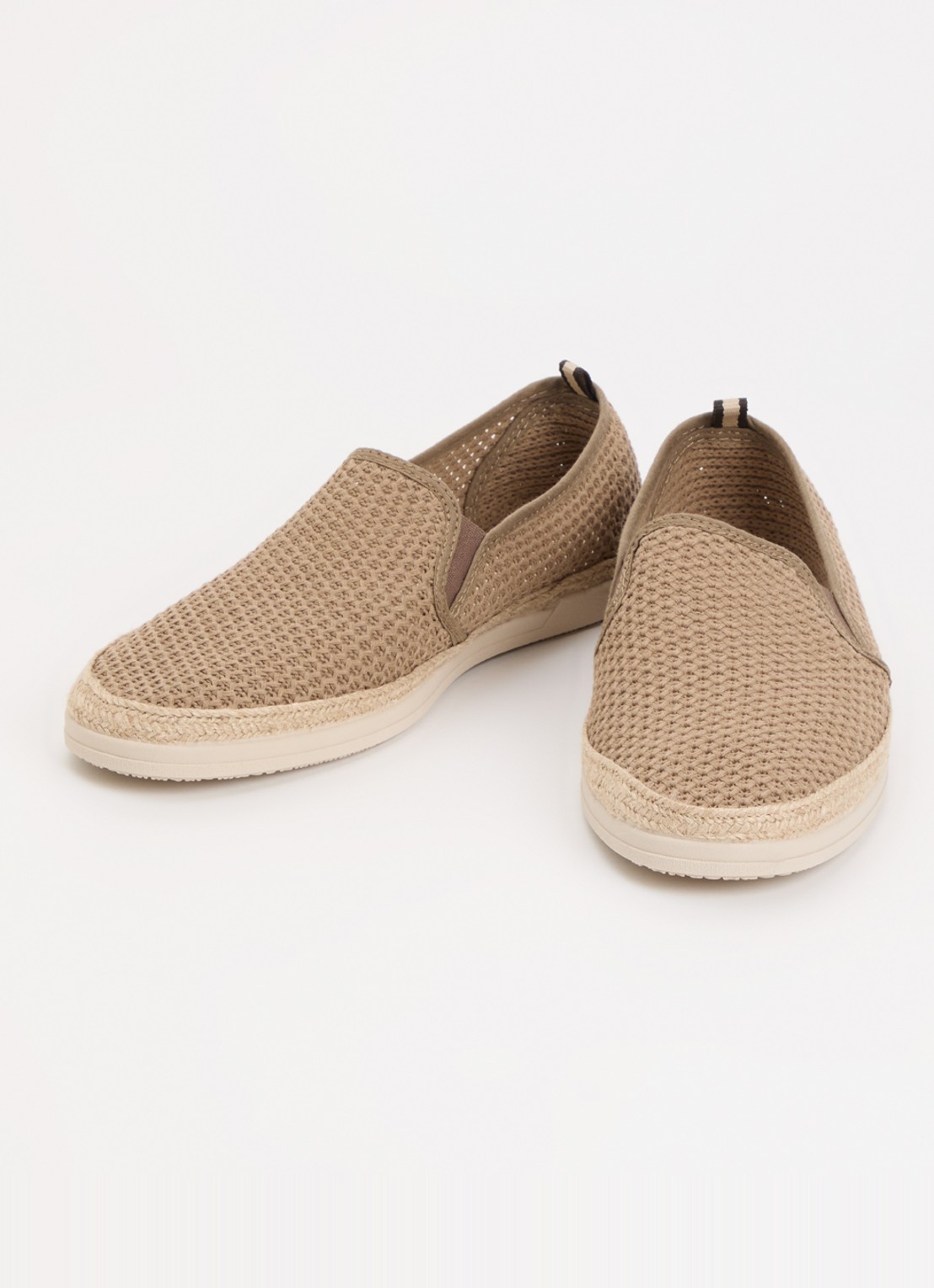 Dune London Fishers espadrilles met gebreid bovenwerk - detail 2 taupe