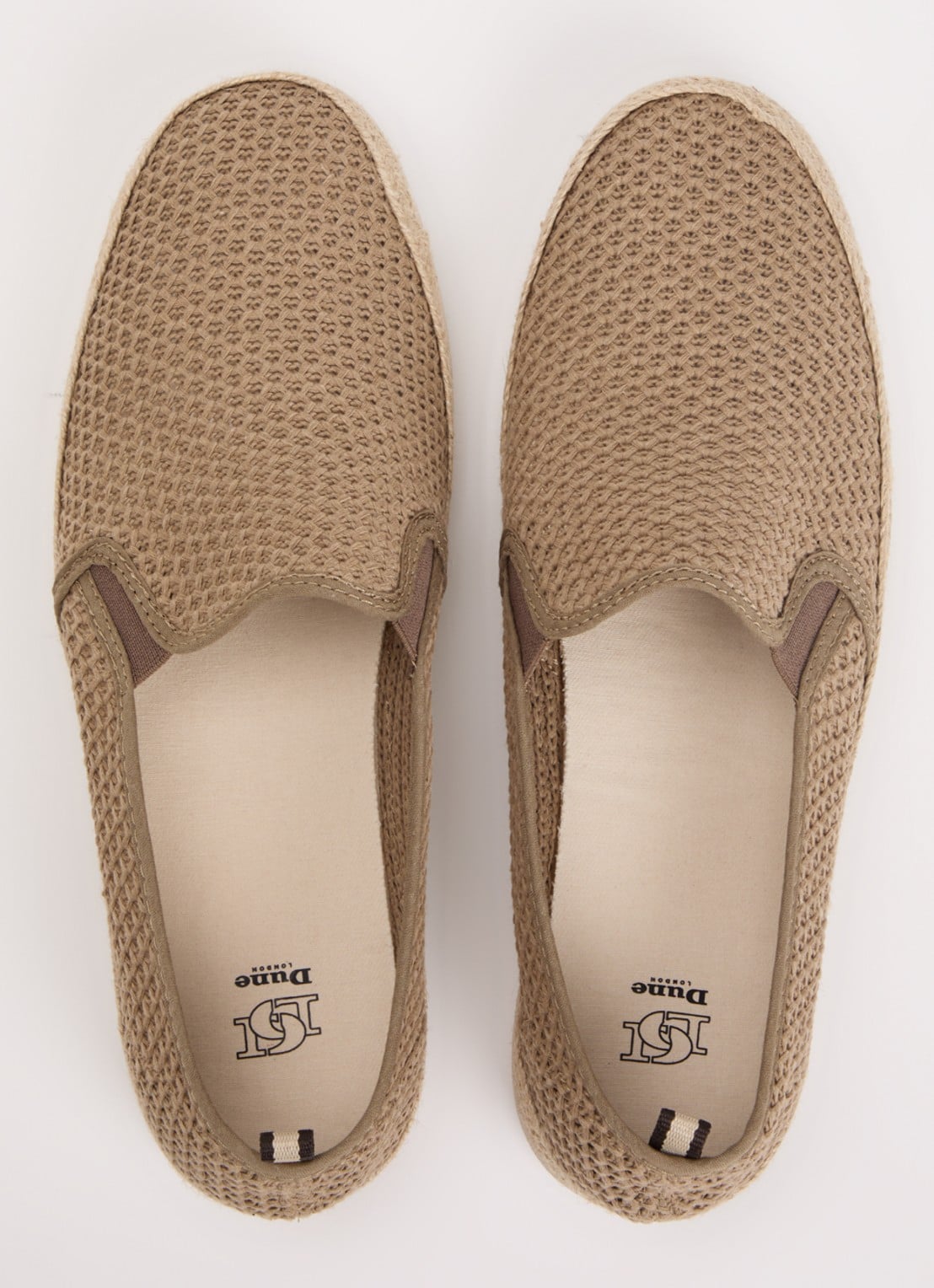 Dune London Fishers espadrilles met gebreid bovenwerk - detail 3 taupe