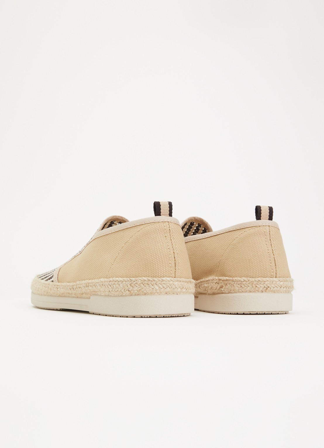 Dune London Fishing espadrilles met gebreid bovenwerk - achterkant beige