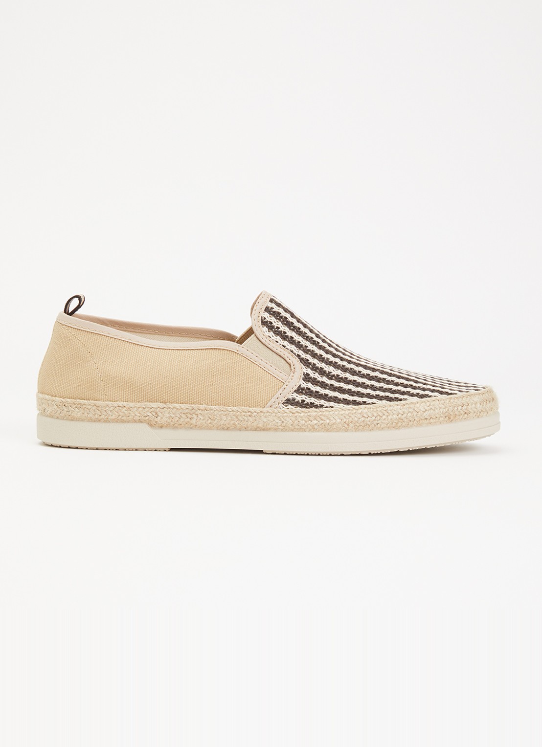 Dune London Fishing espadrilles met gebreid bovenwerk - voorkant 2 beige