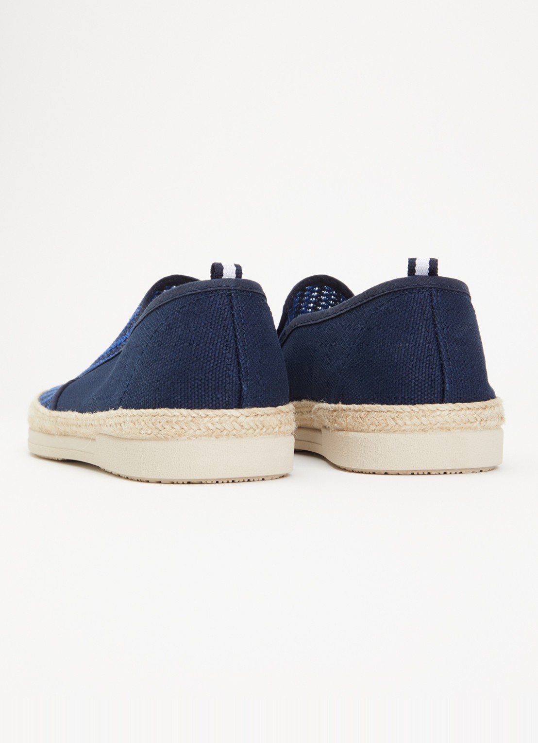Dune London Fishing espadrilles met gebreid bovenwerk - achterkant donkerblauw