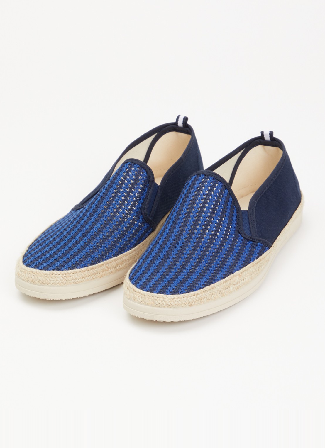 Dune London Fishing espadrilles met gebreid bovenwerk - detail 3 donkerblauw