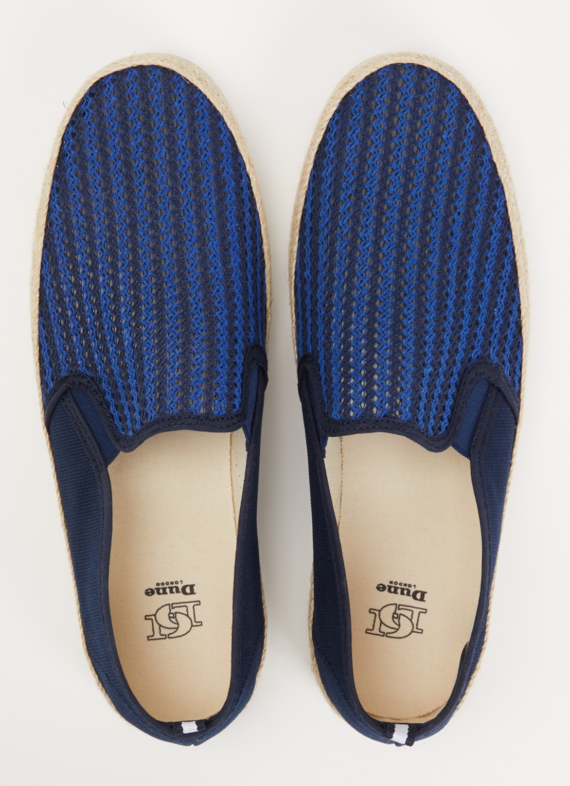 Dune London Fishing espadrilles met gebreid bovenwerk - detail 4 donkerblauw