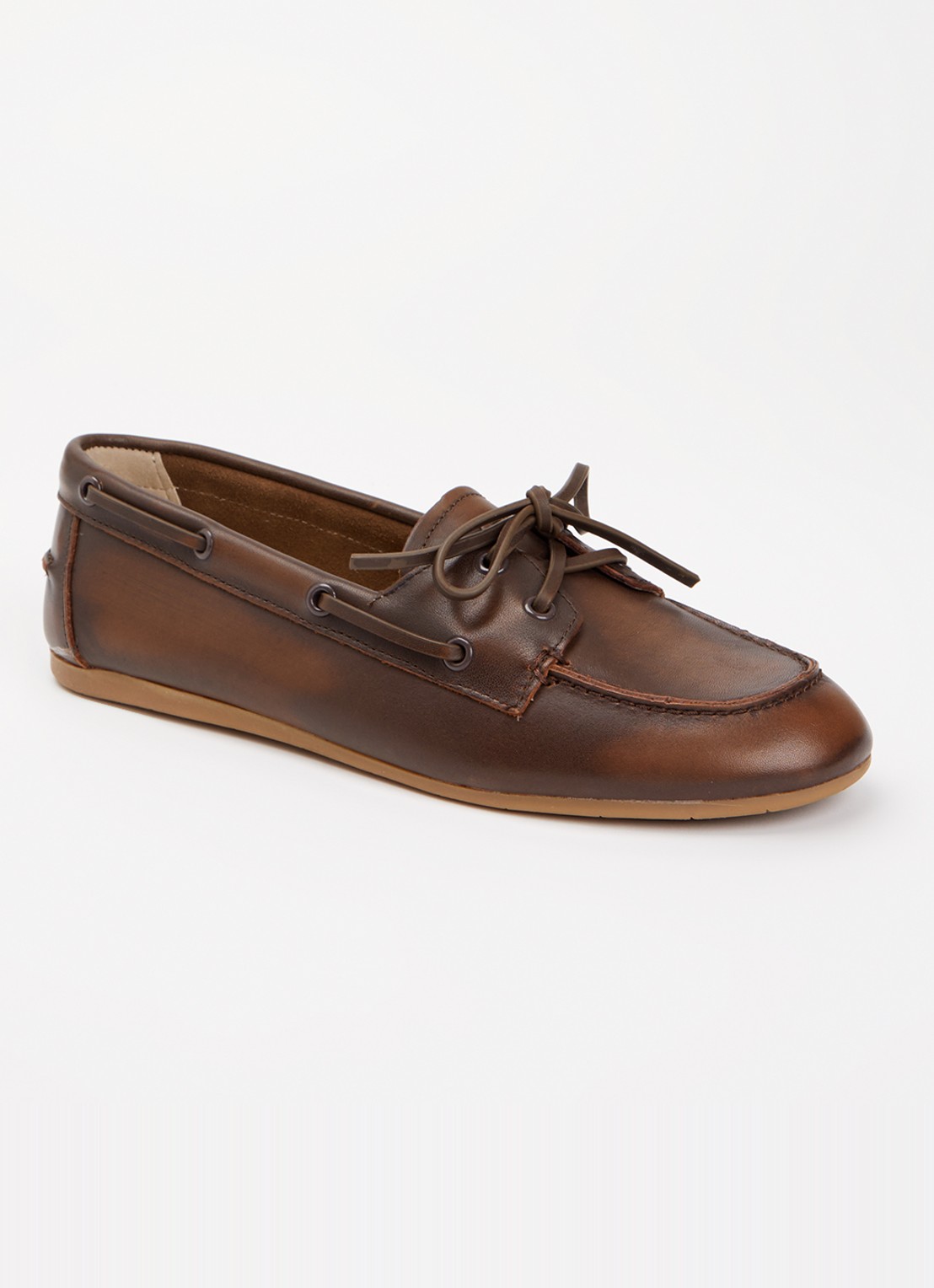 Dune London Gala bootschoen van leer - voorkant bruin