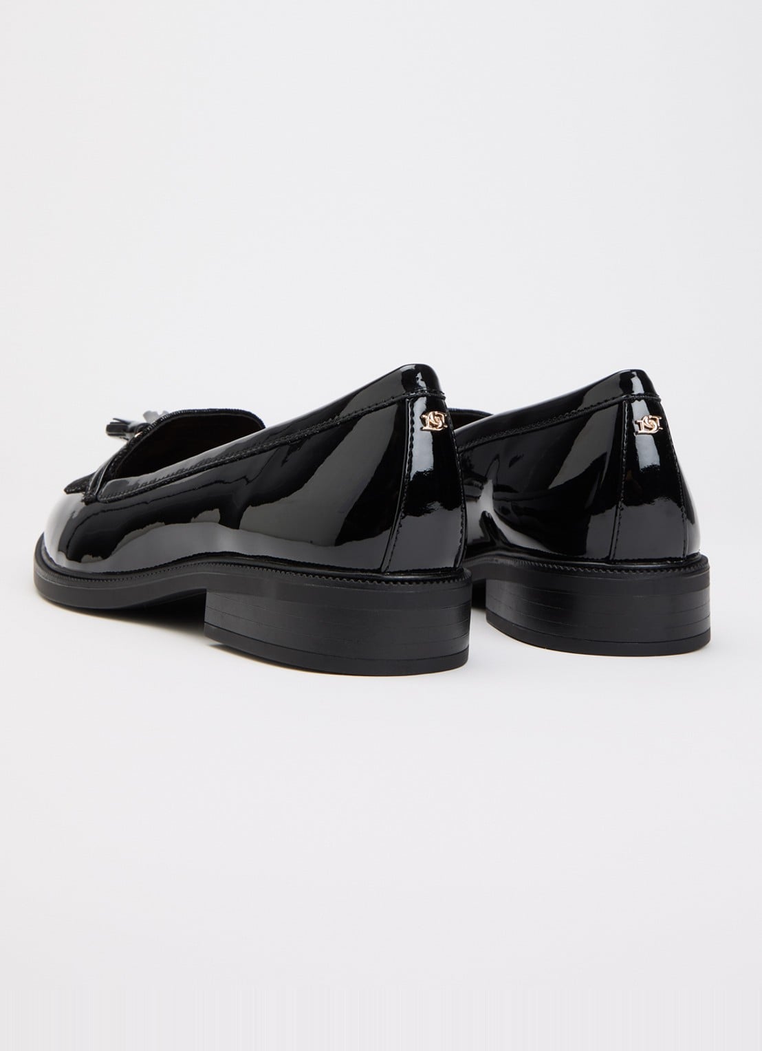 Dune London Gazeles loafer met lakfinish  - achterkant 5 zwart