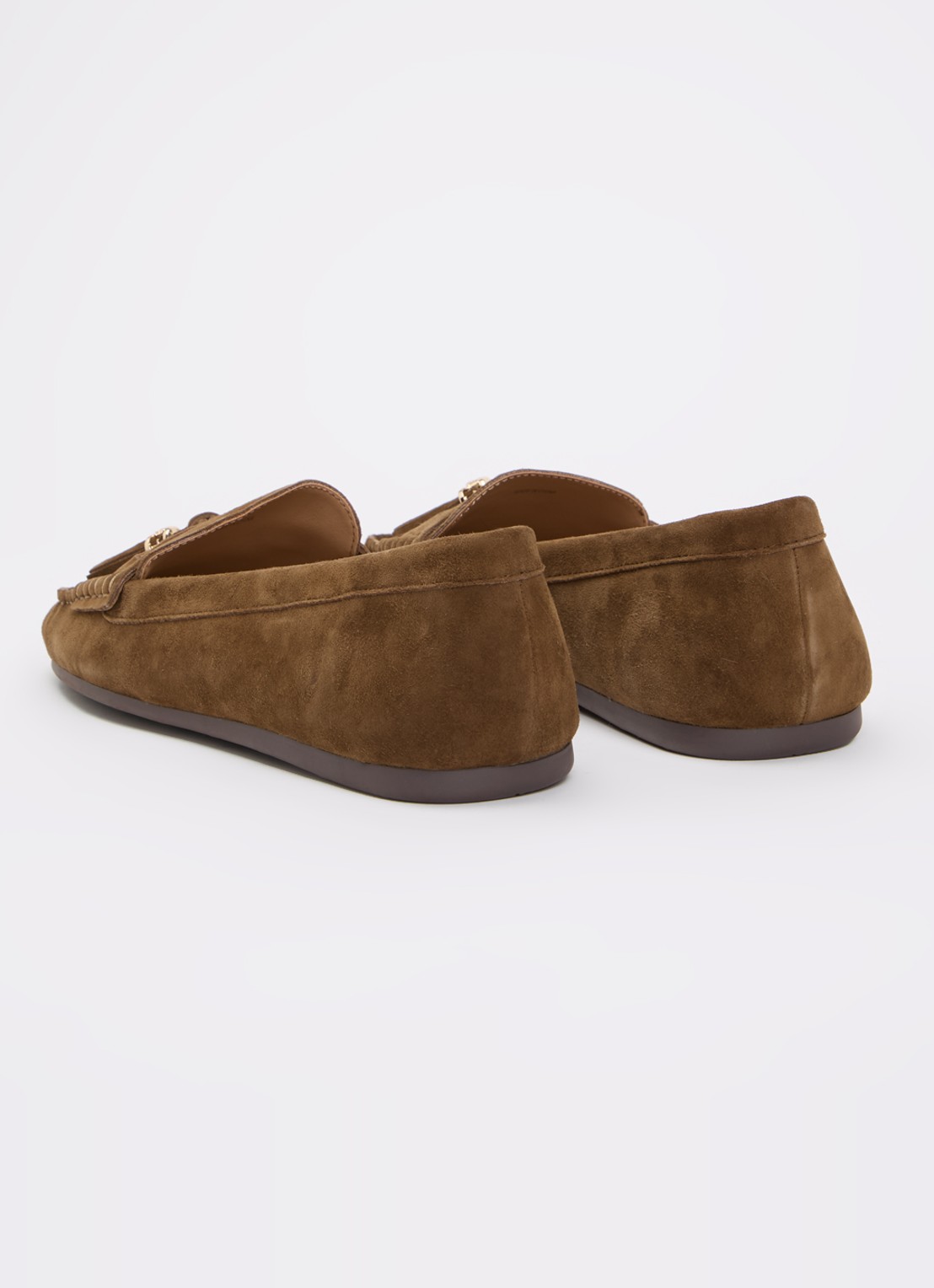 Dune London Geen mocassin van leer met franjes - achterkant 2 bruin