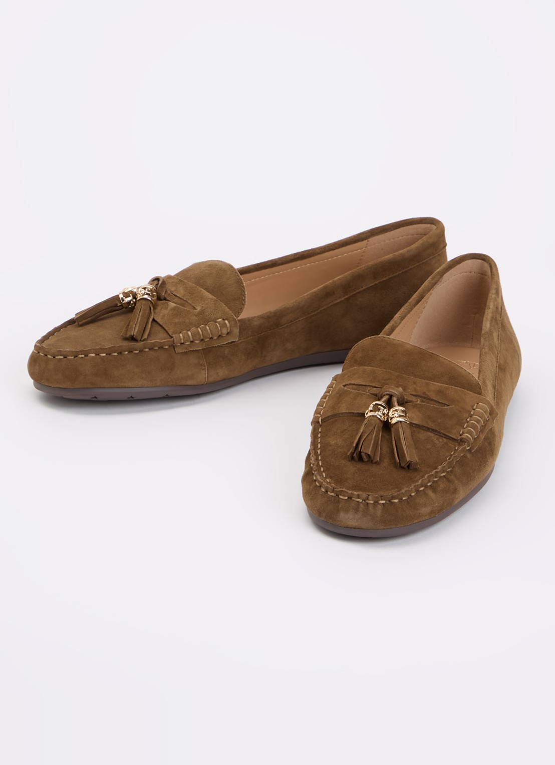 Dune London Geen mocassin van leer met franjes - detail 3 bruin