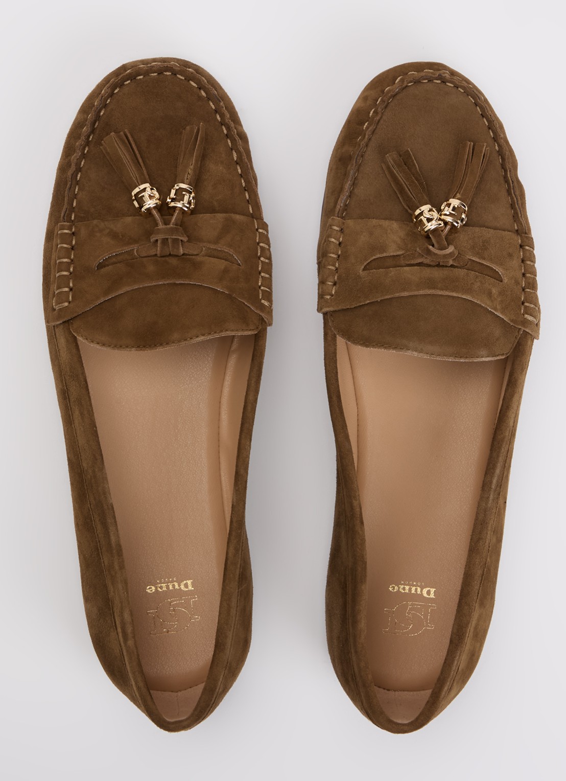 Dune London Geen mocassin van leer met franjes - detail 4 bruin
