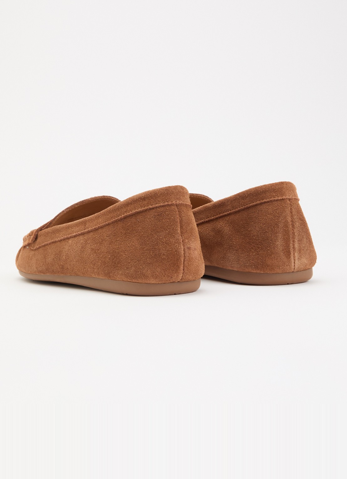 Dune London Geen mocassin van leer met franjes - achterkant 4 cognac