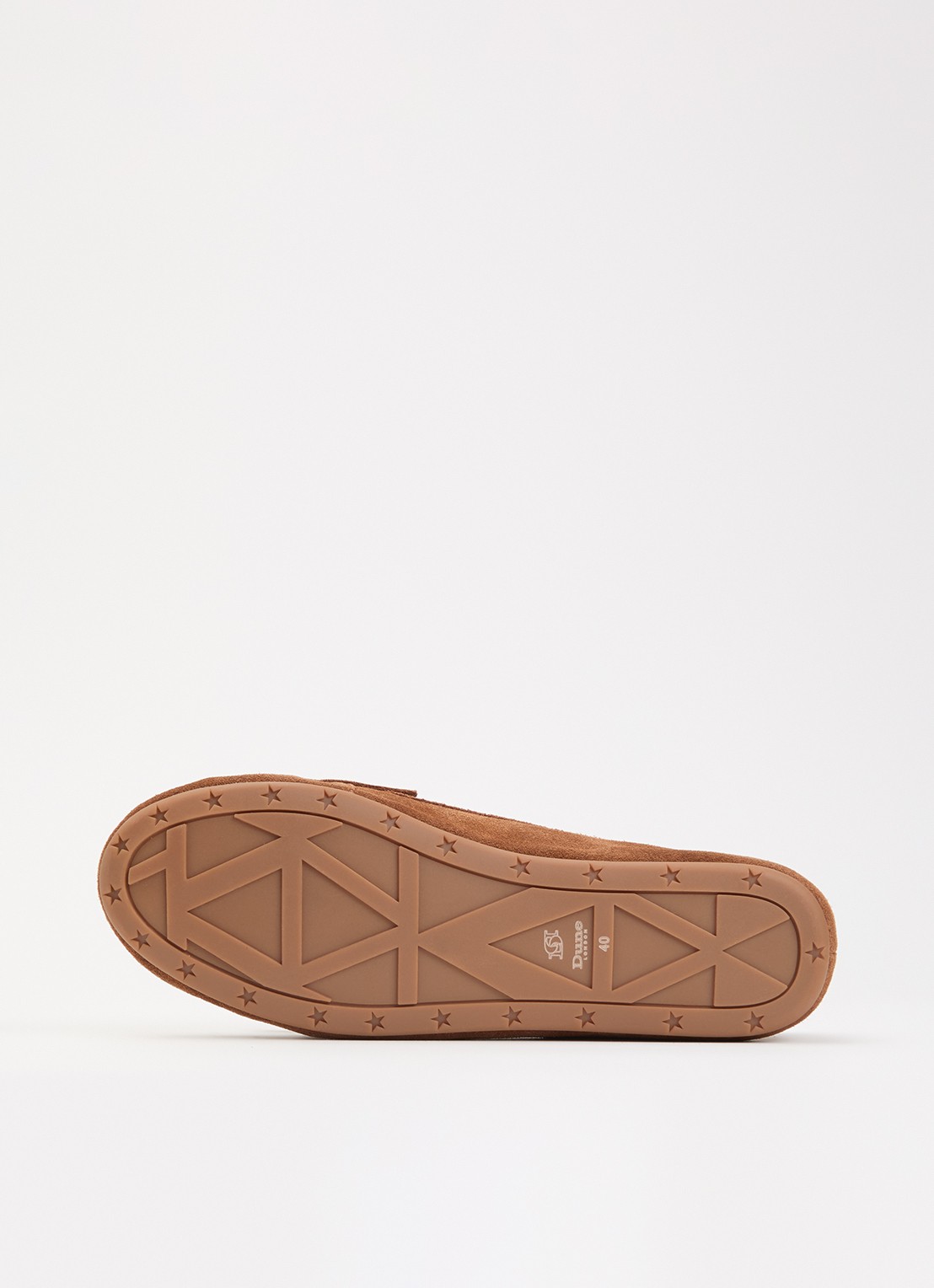 Dune London Geen mocassin van leer met franjes - detail 3 cognac