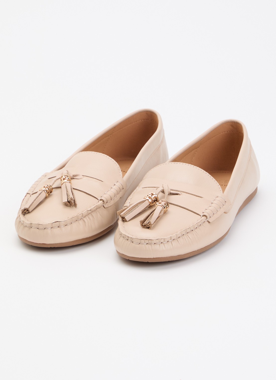 Dune London Geen mocassin van leer met franjes - detail 3 roze